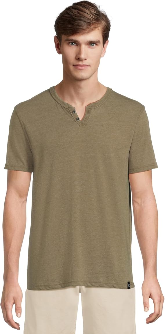Lucky Brand Men's Venice Burnout Notch Neck Tee Short Sleeve Venice Burnout Notch Neck Tee (Pack of 1)