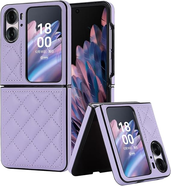 Protective Phone Case for Oppo Find N2 Flip Fold Barrier Free Purple