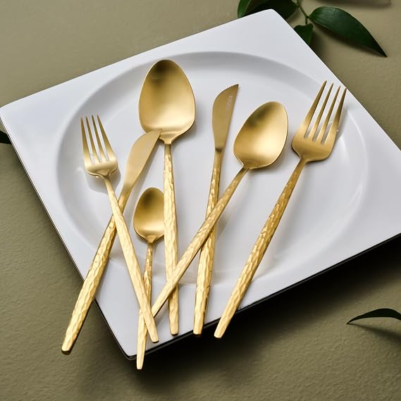 Karaca Callisto 84 Piece Gold Cutlery Set for 12 Persons