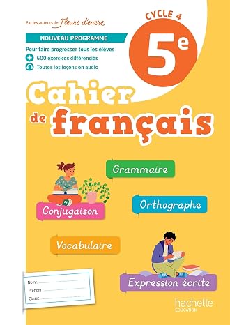 Cahier de français 5e Cycle 4