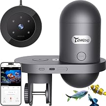 WiFi Automatic Fish Feeder with 2.5K Camera, 2.4/5G Smart App Remote Control, Holiday Feeding Timer, Precision Fish Food Dispenser, 230ML Moisture-Proof Aquatic Pet Feeder for 40L+ Aquariums