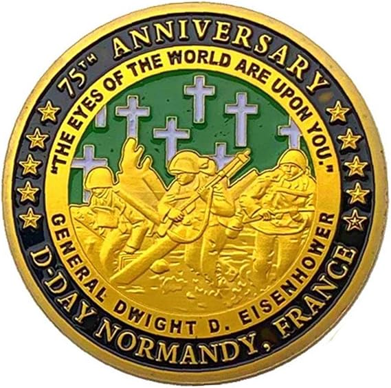 D-day Normandy 75th Anniversary Coin Veteran Challenge Coin Wwii Collectible Coins for France D-day 75th Anniversary