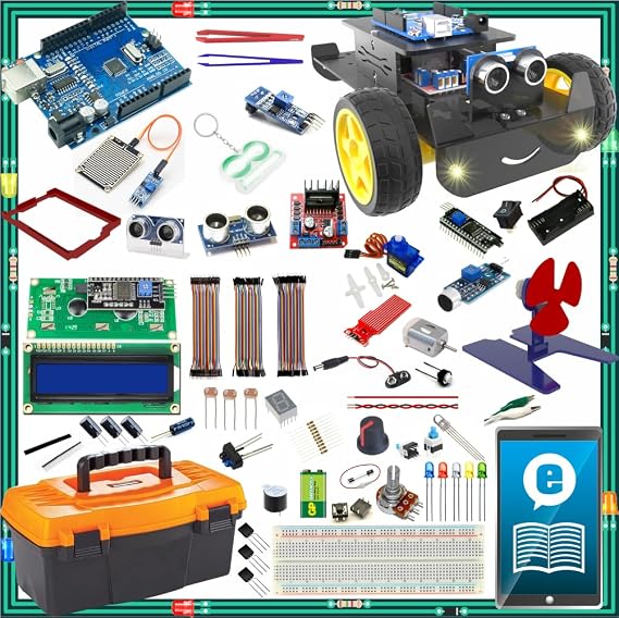 Arduino ile Uyumlu Başlangıç Seti UNO R3 CH340 -Turbo Black V3. 107 Parça 349 Adet