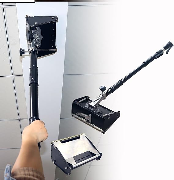 Drywall Taping Tool Kit with Extendable Handle and Large Capacity Mud Hopper for Smooth Wall and Ceiling Finishing