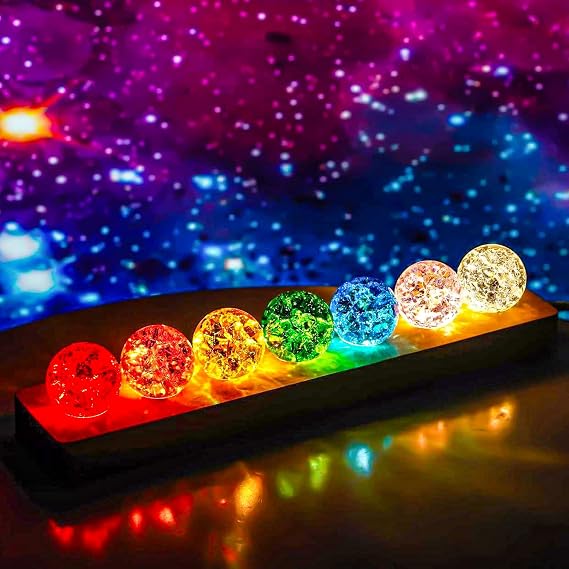 7 Color Crystal Ball with LED Wooden Base [Energy Class G]