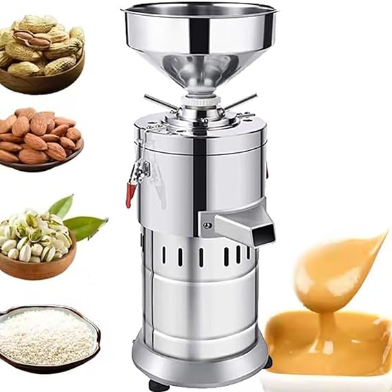 Commercial Peanut Butter Machine, 1100W Electric Grinder for Nuts and Grains, Creates Nut Butter and Sauces, High Capacity of 33lb/h
