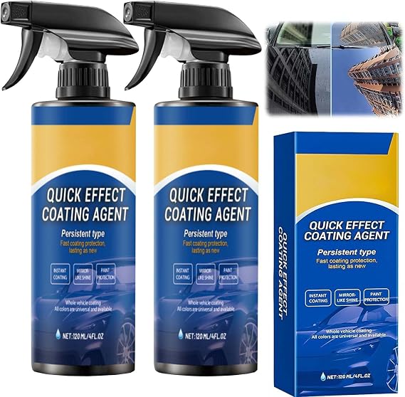 Car Polish Ceramic Coating Car Spray Wax, 3 in 1 Auto Ceramic Spray for Shine and Protection, Waterless Car Wash Quick Effect Coating Agent for Shine and Protection (2 PCS)