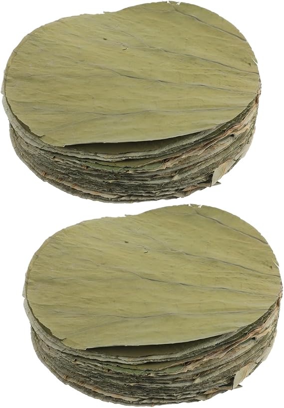 100pcs Natural Dried Lotus Leaf Wrappers for Food Wrapping and Sushi Plate Decor Round Edible Lotus Leaves for Sticky Rice Wrap Dim Sum Steaming Asian Culinary Use Party Food