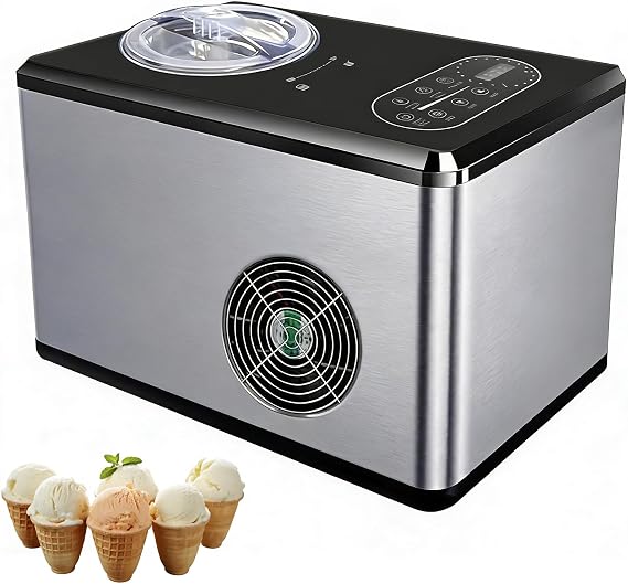 150W Automatic Ice Cream Maker, 1.5L Gelato Machine with 3 Modes & Lcd Display, Detachable Paddle No Pre-freezing for Ice Cream/gelato/sorbet/frozen Yoghurt Commercial Home