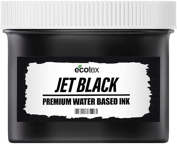 Ecotex® Screen Printing Ink Quart - 32oz - Jet Black Water Based Ink, Silkscreen Ink, Soft Fabric Ink or Screen Ink for Shirt Printing - Screen Printing Supplies for Screen Printing Kits