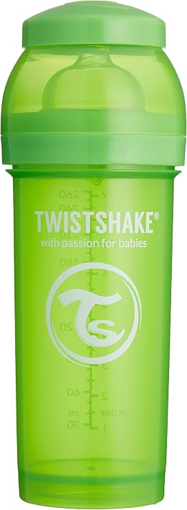 TWIST SHAKE Colorful Plastic Feeding Bottle 260ml Green
