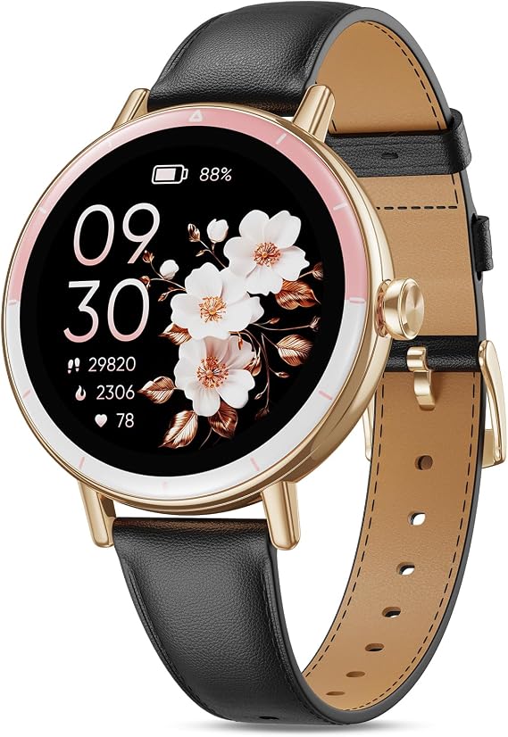 Smartwatch, Women's, Compatible with iPhone and Android, 1.27 Inch HD Screen, Round, Smart Watch, Small Size, Bluetooth 5.3, Call Function, LINE Message Notification, 100+ Exercise Modes