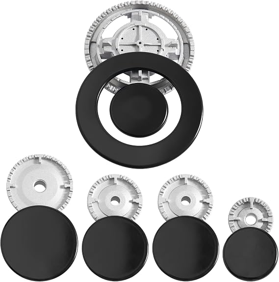 Universal Cooker Hob Gas Burner Cap, Gas Hob Burner Flame Cap Lid Kit, 55mm 75mm 100mm for Universal Accessories (Concave-4 pcs)