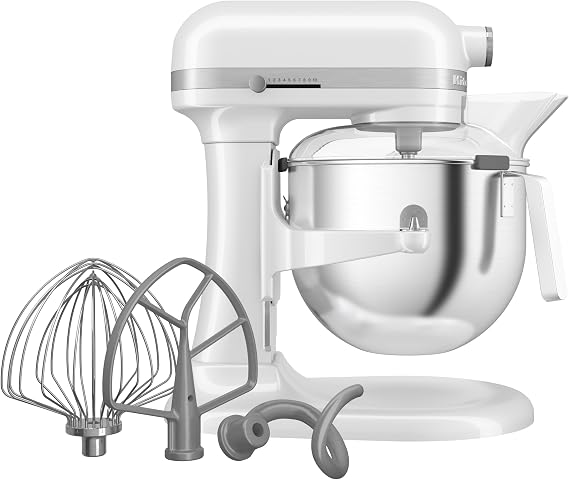 KitchenAid Heavy Duty 6.6L Kneader Blender, All Metal Gears, 11 Speed, Soft Start, Overheat Cutting, 3 Point Bowl, White