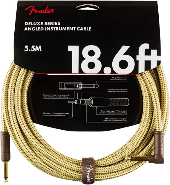 Fender Kablo Deluxe Serisi, 5,5 m, Tüvit Açılı [Enerji Sınıfı F]