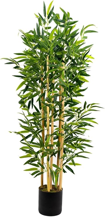 YAPAY ÇİÇEKÇİNİZ 5 Gövdeli Yoğun Yapraklı 120 Cm Bambu Ağacı