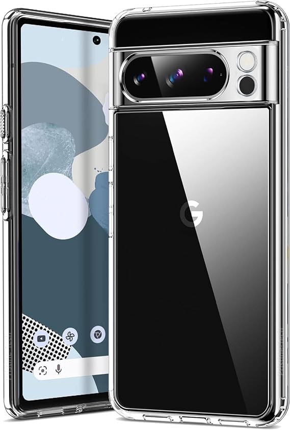 For Google Pixel 8 Pro Clear Case, Crystal Clear Silicone Transparent Slim Phone Case Cover With Crystal Clear Shock-Absorption Protective Cover