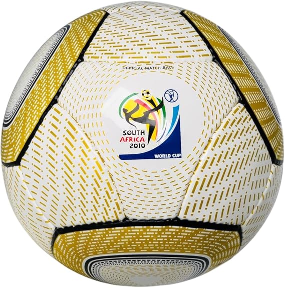 2010 South Africa World Cup Soccer Ball A++ Quality Rexine Size 5 Football with High Air Retention, Water-Resistant, for Soccer Players