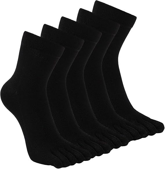 Mens Five Finger Toe Socks Cotton Running Mini Crew Socks