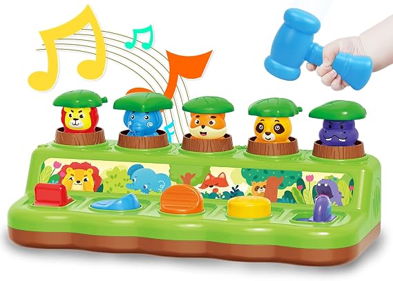 FS Pop Up Toy with Music & Lights, Cause and Effect Toys for 12–18 Month Olds, Educational Baby Toys, Gifts for 1–2 Year Old Boys & Girls