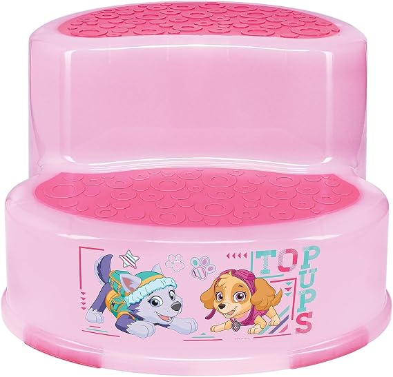 Step Stool 2 Tier Double Step Non-Slip Toilet Training for Toddlers Character Dogs Kids
