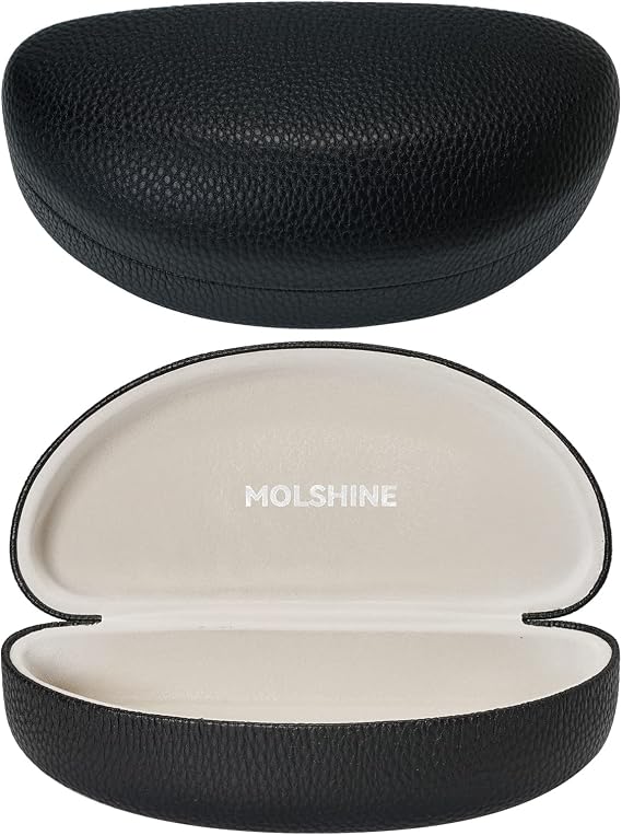 molshine Hard Shell Sunglasses Case,Classic Large Glasses Case for Sunglass,Eyeglasses with Cleaning Cloth,Pocket