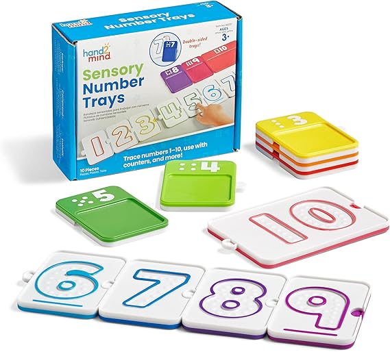 Learning Resources Sensory Number Trays, Educational Toys for 3+ Year Olds, Finger Tracing Board to Learn Maths, Number Tracing, Count from 1-10, Classroom Resources