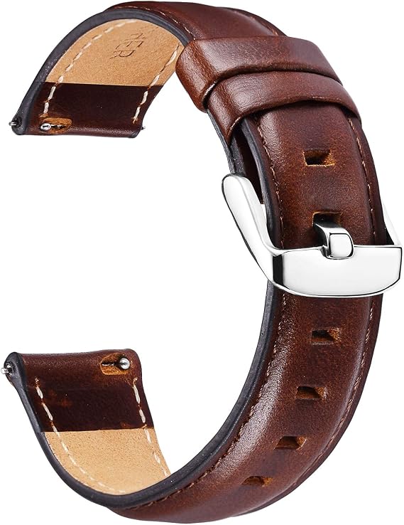 BINLUN Leather Watch Belt Quick Release Genuine Leather Watch Band for Women Men Replacement Leather Watch Belt 12mm 13mm 14mm 17mm 18mm 19mm 20mm 22mm 3 Colors Black/Brown/Red with Adjustment Tool