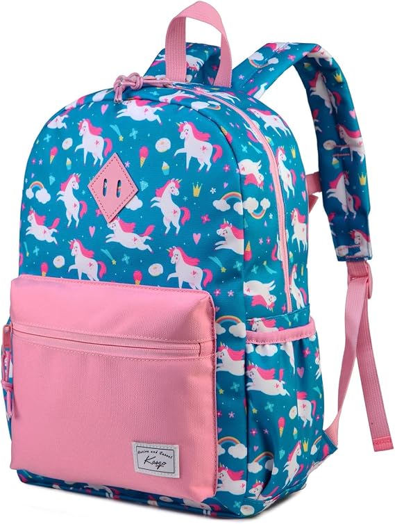 Kids Backpack for Boys Girls, 13L Lightweight Water-Resistant Primary School Bag for Year 1-3 Ages 6-9, Fits A4 Folder, with Chest Strap & Water Bottle Holders, H: 38 cm