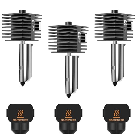3-Pack Hotend Kit 0.2mm/0.4mm/0.6mm, Replacement Print Head Assembly Compatible with Bambu Lab A2L/A1/A1 Mini 3D Printers
