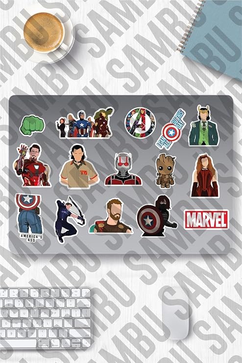 Marvel Temalı Sticker Etiket Seti 1 - Laptop Notebook Telefon