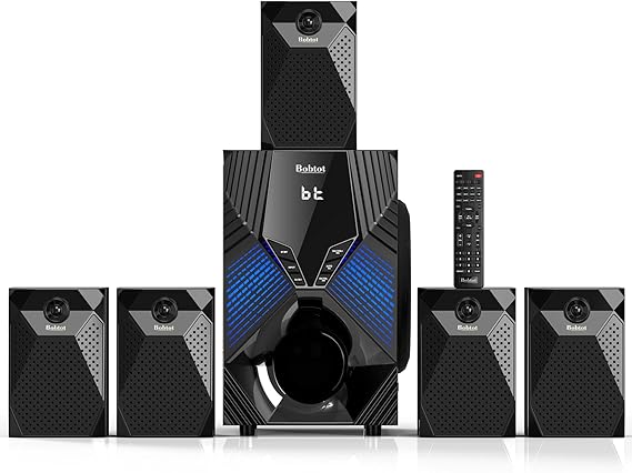 Bobtot 5.1 Surround Sound System for TV, 8 inch Subwoofer 1000W Peak