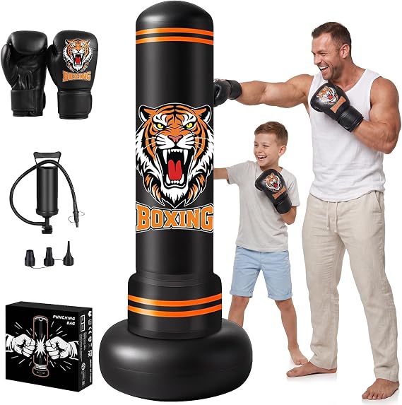 Ninonly Free Standing Punching Bag 190cm for Adult with Gloves & Air Pump