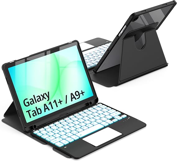 CACOE 360° Keyboard Case for Samsung Galaxy Tab A11/A9 Plus with Touchpad