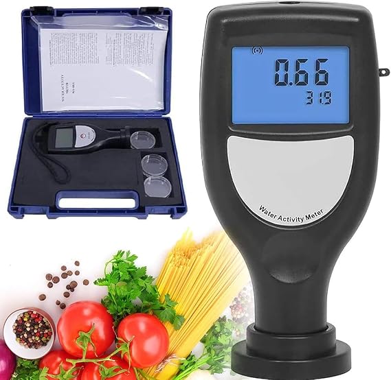 Water Activity Meter Portable Water Activity Tester Fruit and Vegetable AW Tester Smart Food Water Activity Tester for Food Meat Water Activity Measurements, Measure Range 0~1.0aw(USB+BLUETEETH)