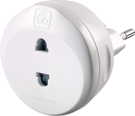 Go Travel EU 2 Pin Electric Shaver & Toothbrush Plug Adapter, Euro Socket