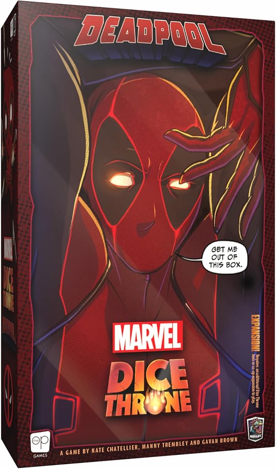 USAopoly | Marvel Dice Throne - Deadpool Deluxe | Dice and Card Game | Ages 14+ | 2-6 Players | 30 Minutes Playing Time