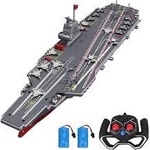Eacam RC Warship DIY Remote Control Aircraft Carrier Kit with Auto Power Off for Adults and Kids (Grey 2 Batteries)