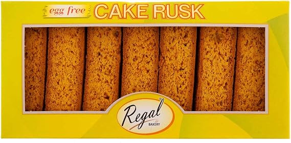 Regal Bakery Cake Rusk - Egg Free - 18 Pieces - (Pack of 4)