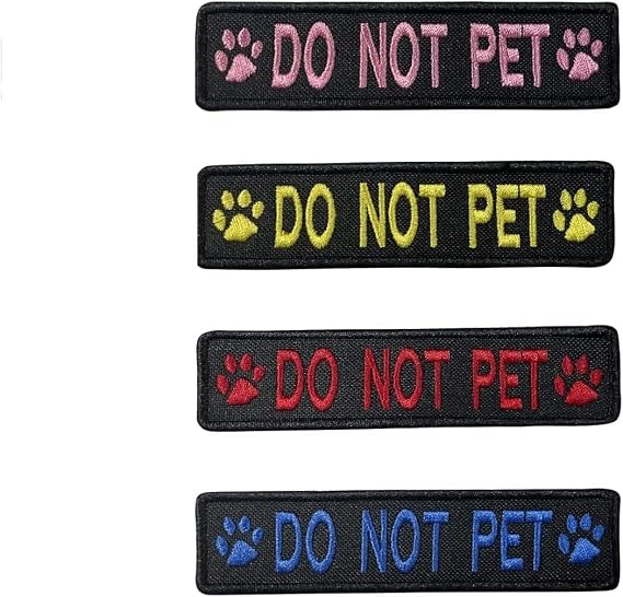 2-Pack Customisable Name Patches with Dog Paw Design, Personalised Embroidery Applique Tag Hook & Loop/Sew on/Iron on Backing for Vest, Uniform, Hat, Bag, Dog Harness