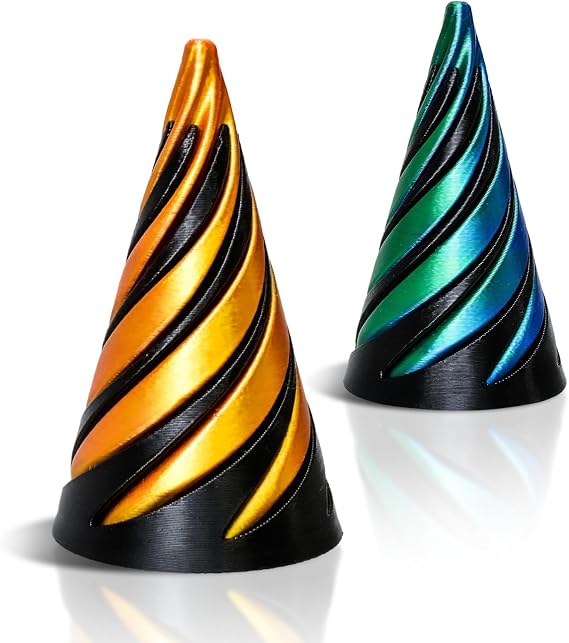 2 Pcs 3D Impossible Cone, 3D Printed Fidget Toy,Pass Through Pyramid Fidget Toy for Home Office Decoration and Gifts