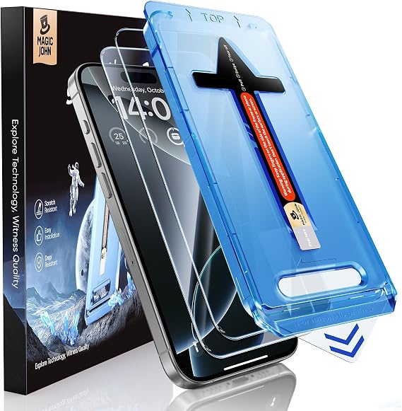 MAGIC JOHN 2 Pack for iPhone 16 Pro Max Screen Protector