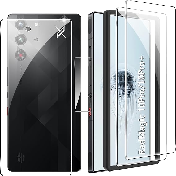 Schutzfolie für RedMagic 10S Pro / 10S Pro+ / 10 Pro / 10 Pro+ Panzerglas [2+1+1] Displayschutzfolie + Rückenschutz + KameraschutzKratzfest