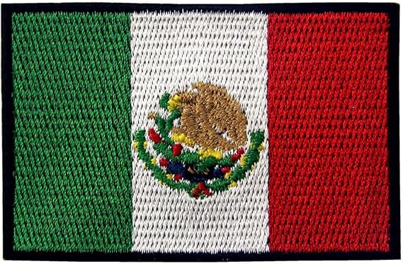 Mexico Flag Embroidered Patch Mexican Applique Iron On Sew On National Emblem