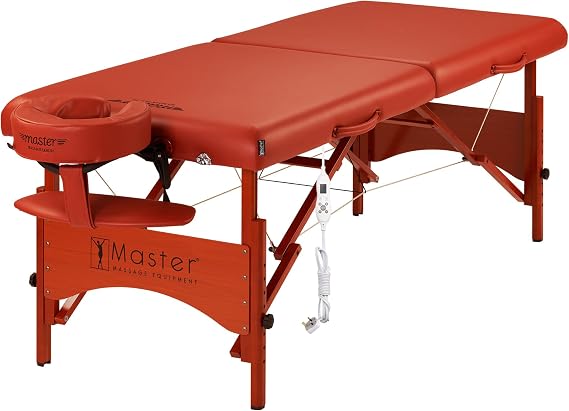 Master Massage 28 inch Heat Adjustable Thermal Top Portable Masage Table Fairlane, Tatto, Lash Bed with Adjustable Height