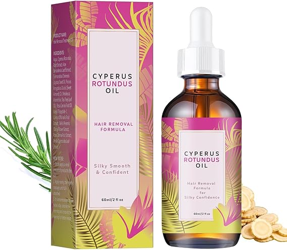 60ML Cyperus Rotundus Oil, Natural Cyperus Rotundus Oil for Hair Removal, Cyperus Rotundus Skin Serum Reduces Unwanted Hair Growth, Moisturizing & Soothing CyperusOil & Shrinks Pores, All Skin Types