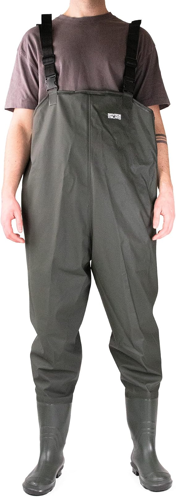 Savage Island Waterproof Chest Waders with Boots - PVC Coated – for Fishing, Farming & Outdoor Use