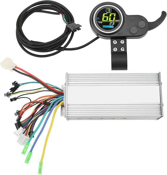 1000w 36v 48vブラシレススピードモーターコントローラーlcdラウンドディスプレイ親指スロットルエレクトリックバイクスクーターキット付き
