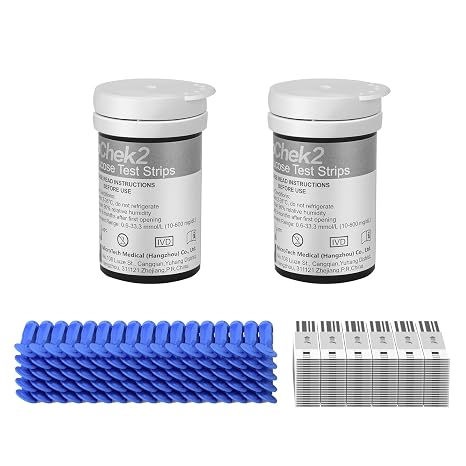 GoChek Diabetes Test Strips x 50 & Diabetes Lancets x 50, No Code Blood Glucose Test Strips, Blood Suger Test Strips for UK Diabetics (GoChek Only)