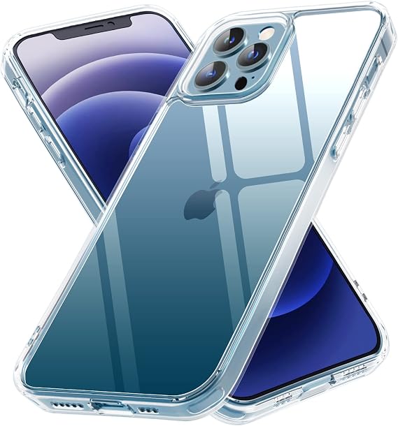 Clear for iPhone 12 Pro Max Case, Anti-Yellowing Shockproof Protective Bumper Hard PC Phone Cases, Thin Slim Fit Cover,Clear